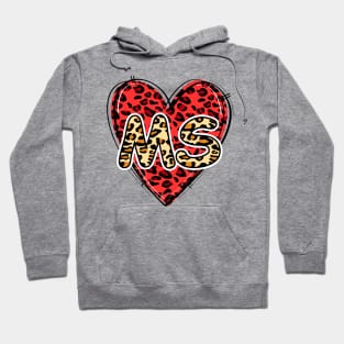 Love MISSISSIPPI Leopard Heart MS Hoodie